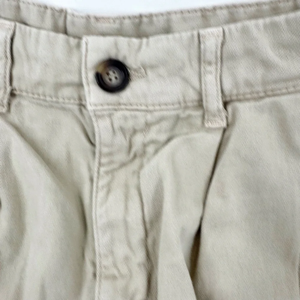 Free People Tan Pleated Chino Shorts High Waisted Khaki Size 10‎